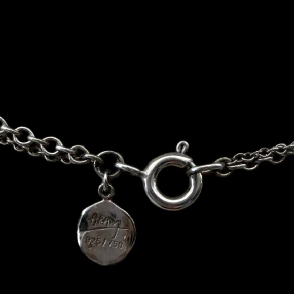 Michael Aram Silver, Gold & Diamond Ginkgo Tassel Necklace w/ pouch - Picture 6 of 7